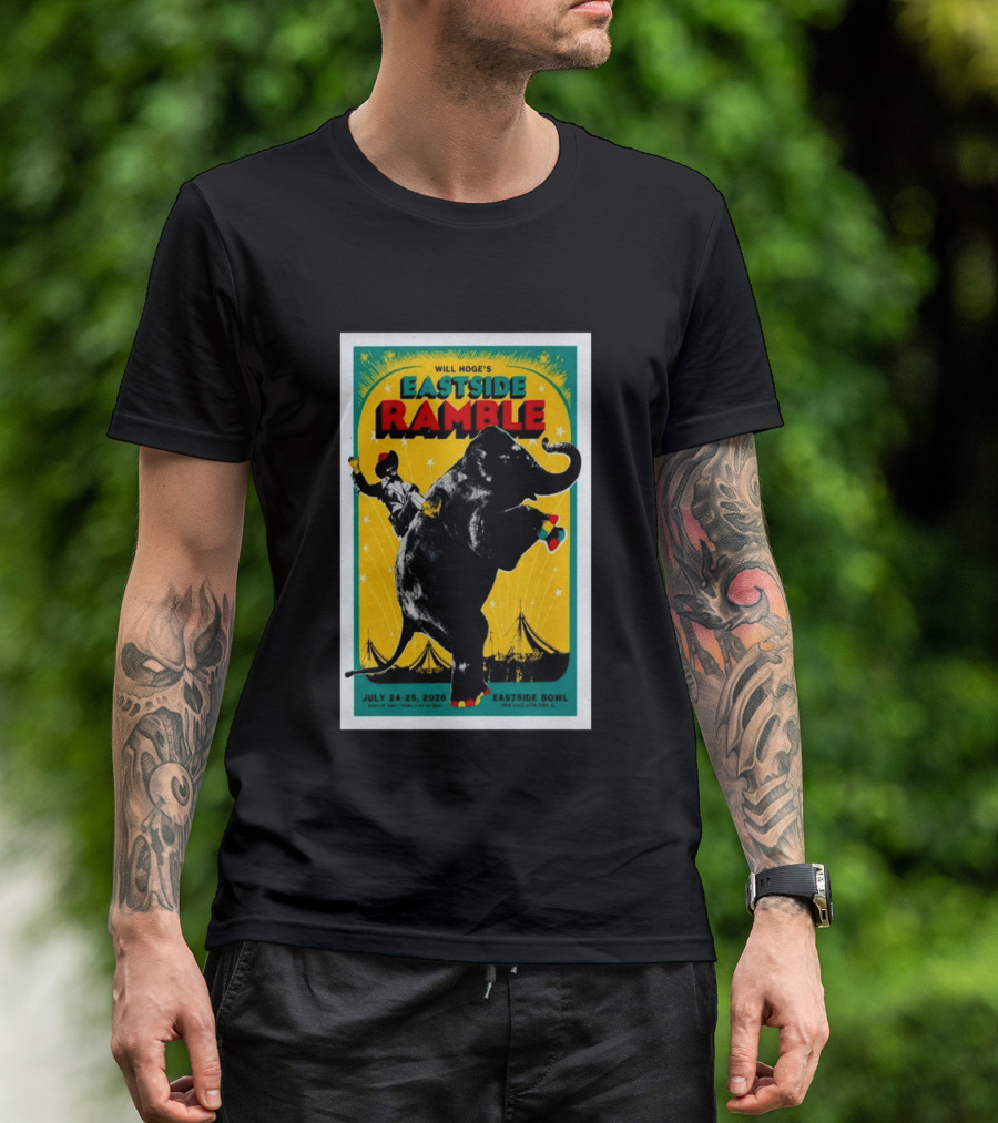 Will Hoge Eastside Ramble Nashville TN July 24 25 2026 Elephant Circus Eastside Bowl T-Shirt