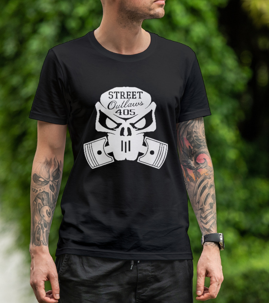 Street Outlaws 405 Skull Piston Racing Motorsports T-Shirt