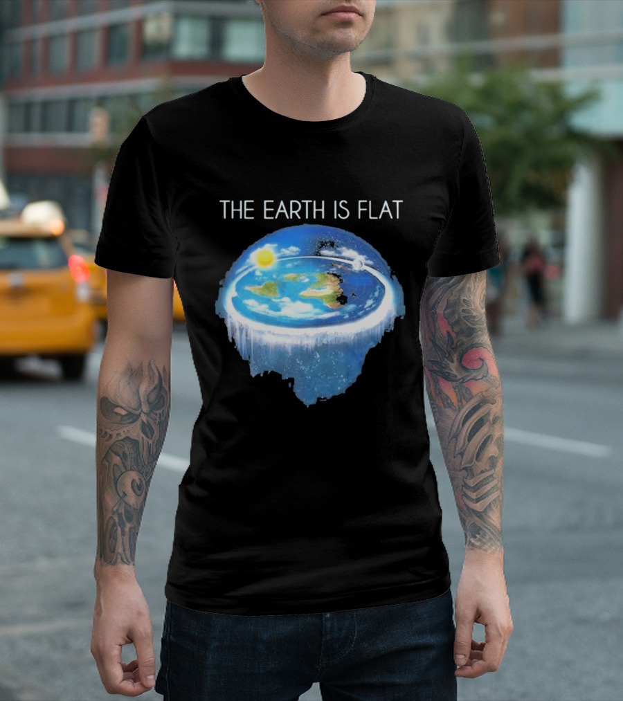 The Earth Is Flat Map Model Firmament Dome Sun Moon Sheol T-Shirt