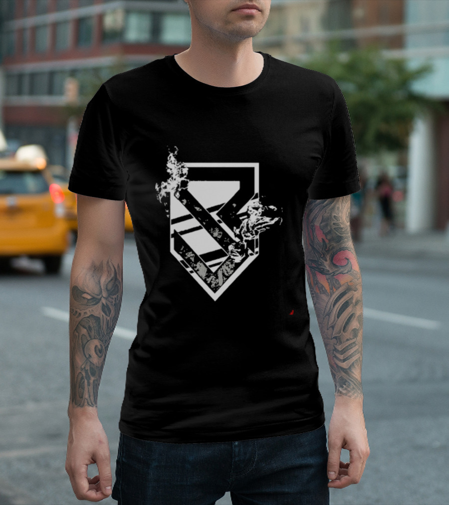 Tyrese Haliburton Seth Rollins Flames 2026 At Madison Square Garden Shield T-Shirt