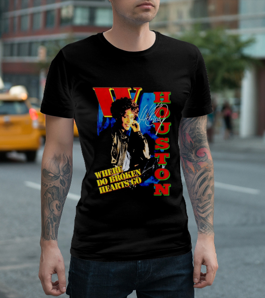 Whitney Houston Where Do Broken Hearts Go Signature T-Shirt