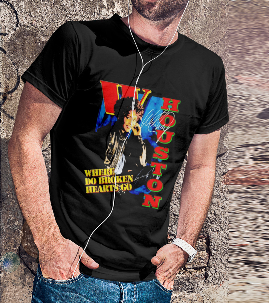 Whitney Houston Where Do Broken Hearts Go Signature T-Shirt