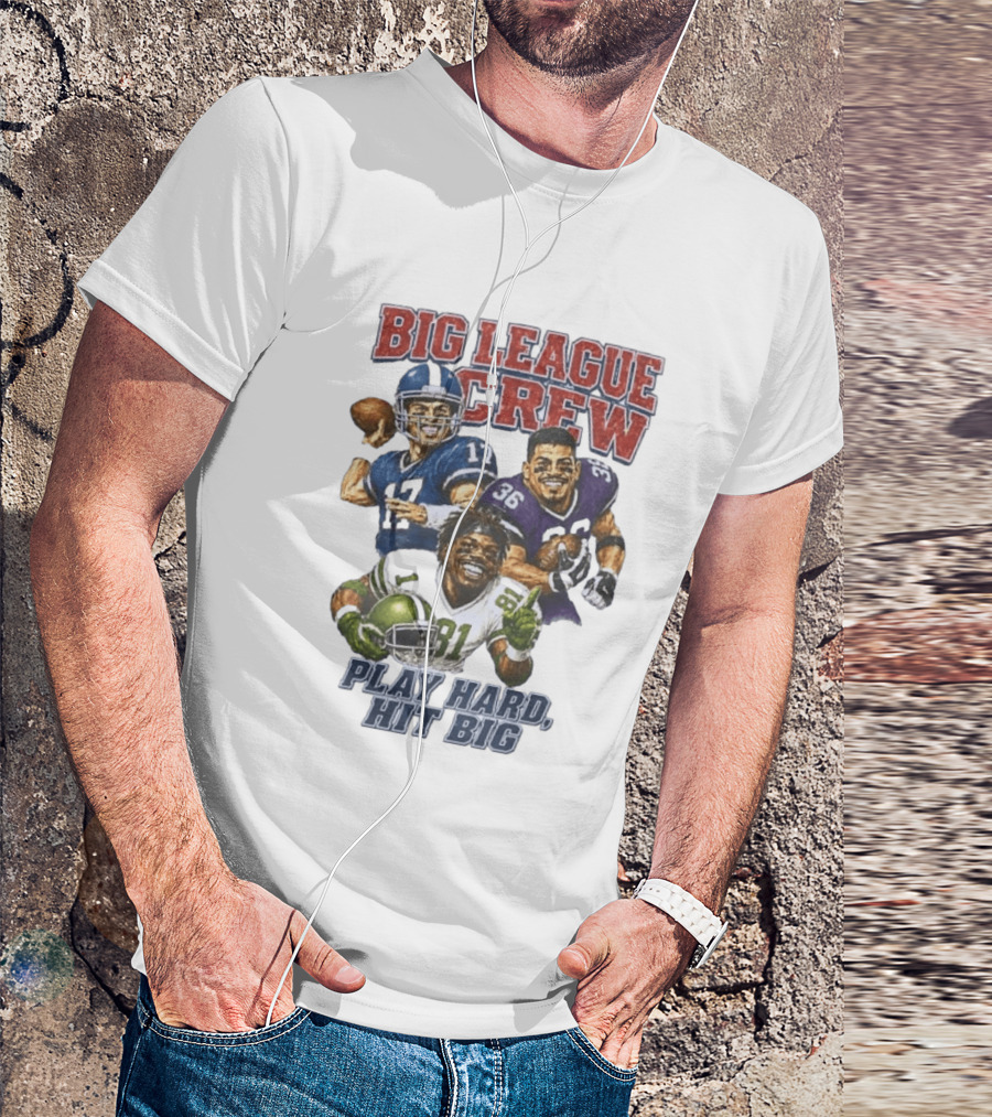 Big League Crew #17 Rocket #36 Bruiser #81 Flash Play Hard Hit Big Football Players T-Shirt