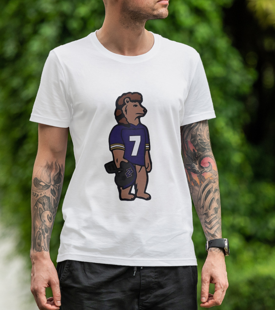 Baltimore Ravens Morgan Wallen Bear Number 7 Football Team Collaboration T-Shirt