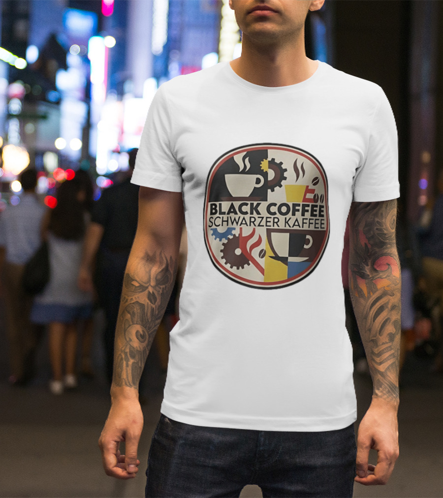 Black Coffee Schwarzer Kaffee Caffeine Cups Gears T-Shirt