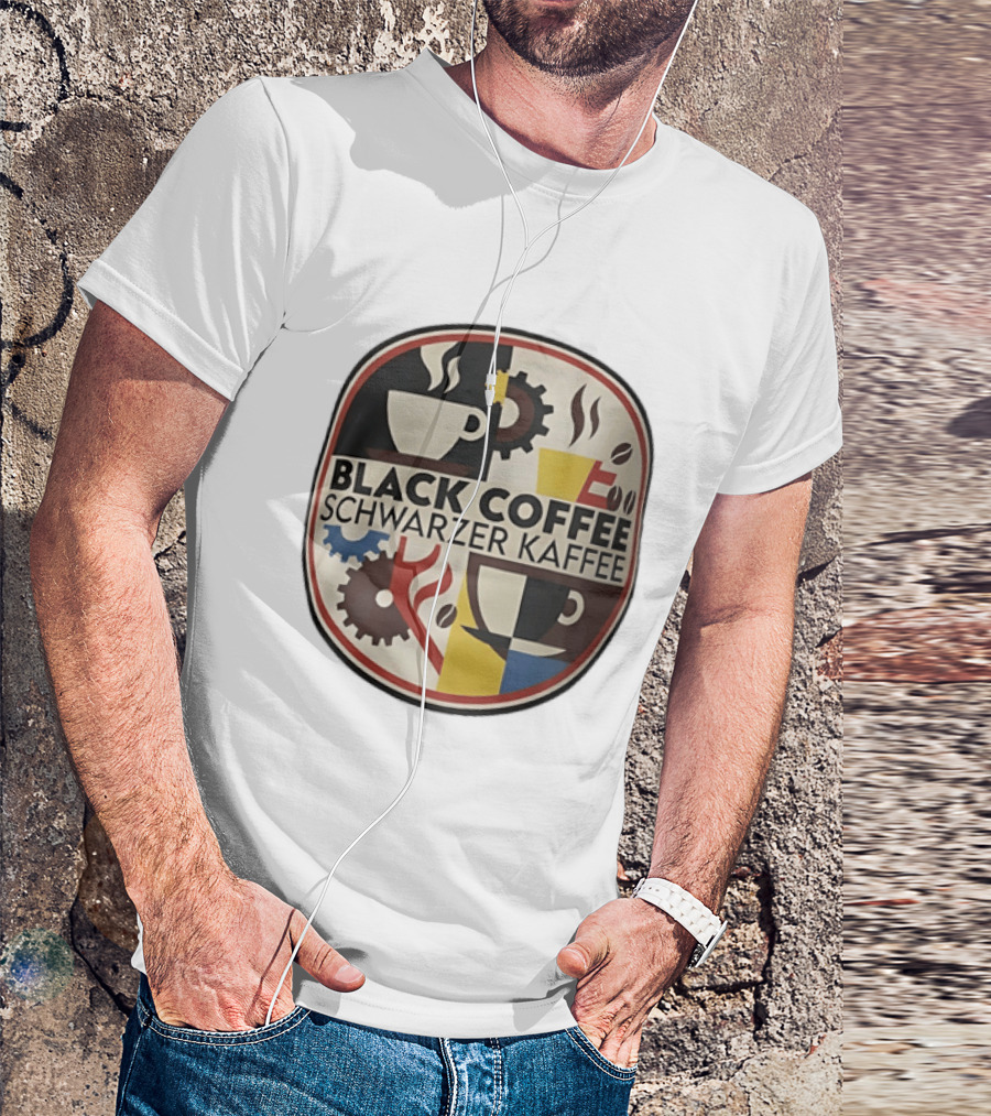 Black Coffee Schwarzer Kaffee Caffeine Cups Gears T-Shirt