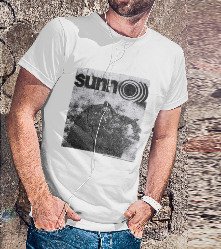 Sunn O))) Brain Dead Collaboration Black And White Distressed T-Shirt