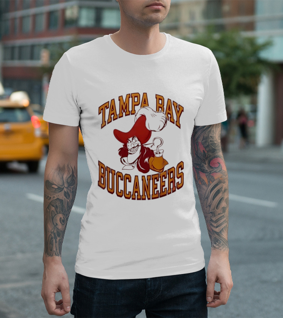 Tampa Bay Buccaneers Captain Hook Pirate NFL Fan Gear T-Shirt
