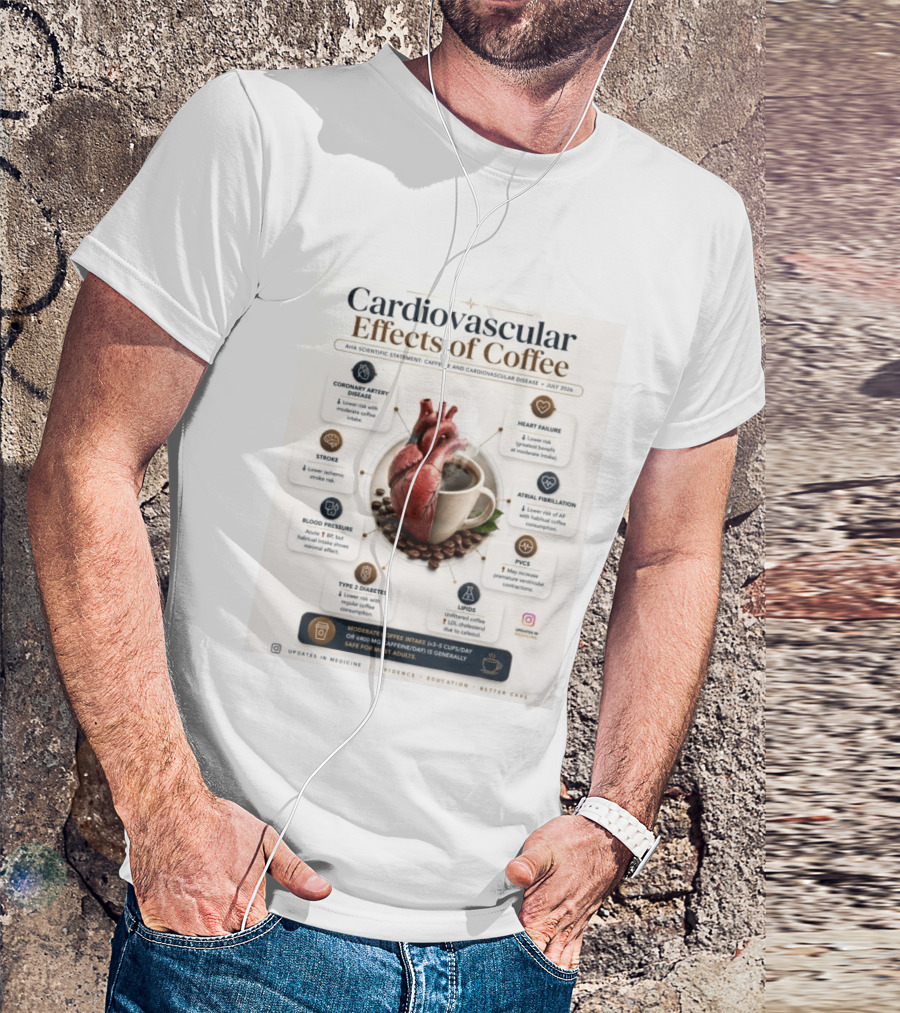 Cardiovascular Effects Of Coffee AHA Scientific Statement Caffeine Heart Health July 2026 T-Shirt