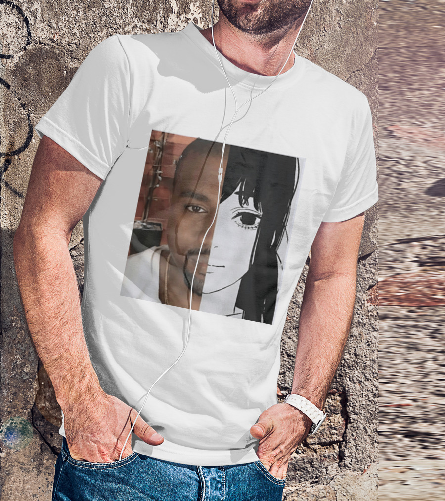 Kanye West Anime Crossover Split Face T-Shirt