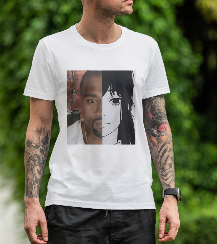 Kanye West Anime Crossover Split Face T-Shirt