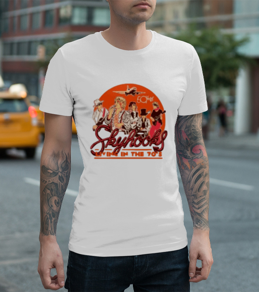 Skyhooks Living In The 70's 50th Anniversary Warner Music Store T-Shirt