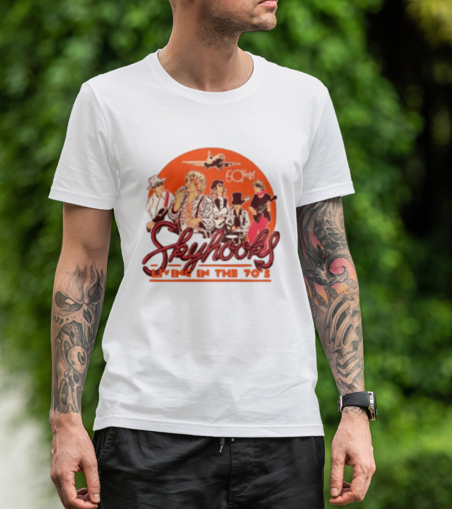 Skyhooks Living In The 70's 50th Anniversary Warner Music Store T-Shirt