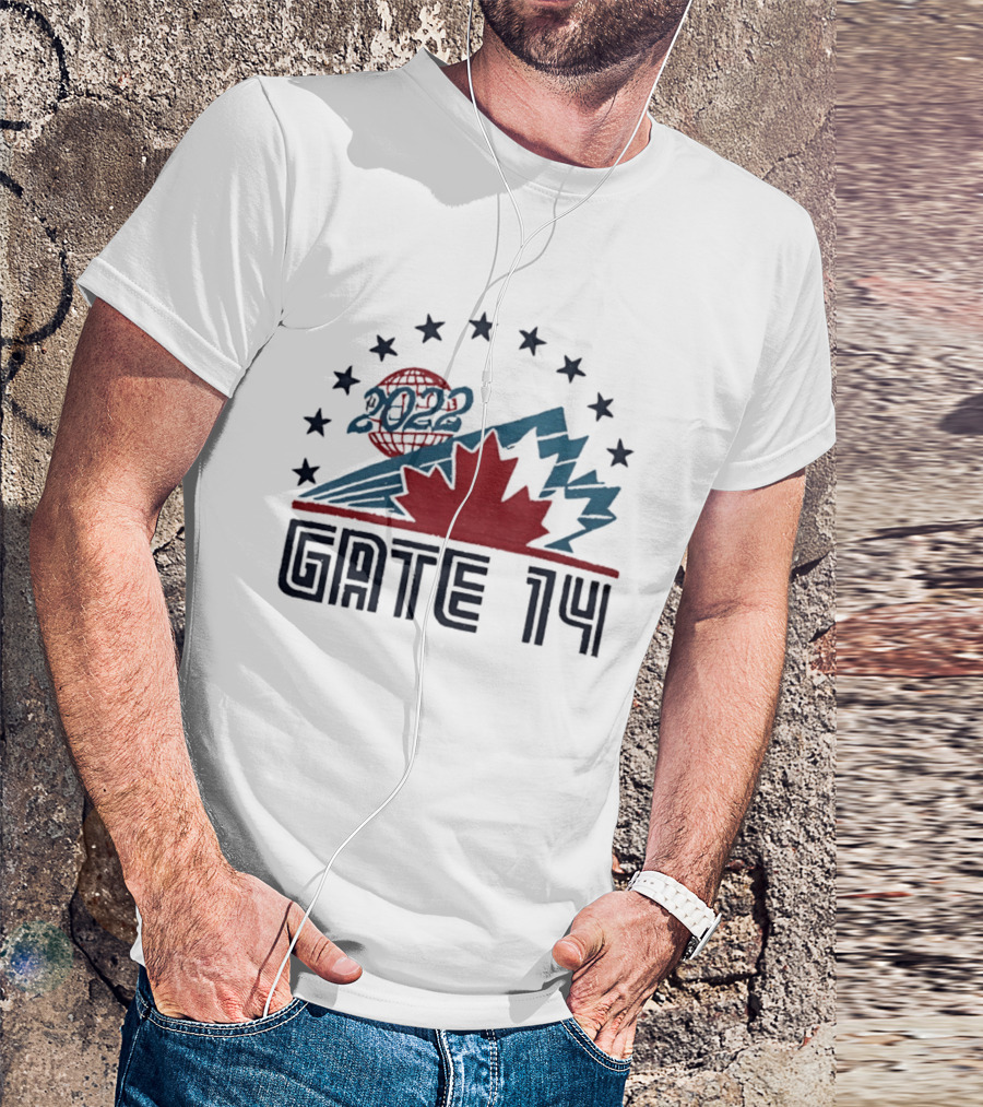 Gate 14 Canada 2022 Star Globe Mountain Maple Leaf T-Shirt