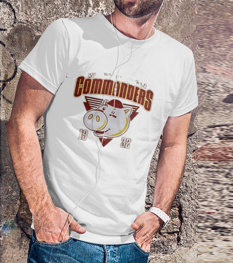 Washington Commanders 1932 W Pig Graphic Football T-Shirt