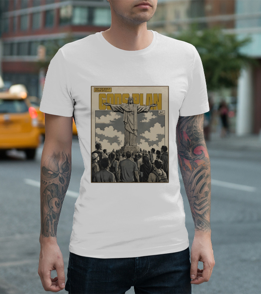 Gods Plan Jesus Christ And The World Stood Still Retro Comic T-Shirt