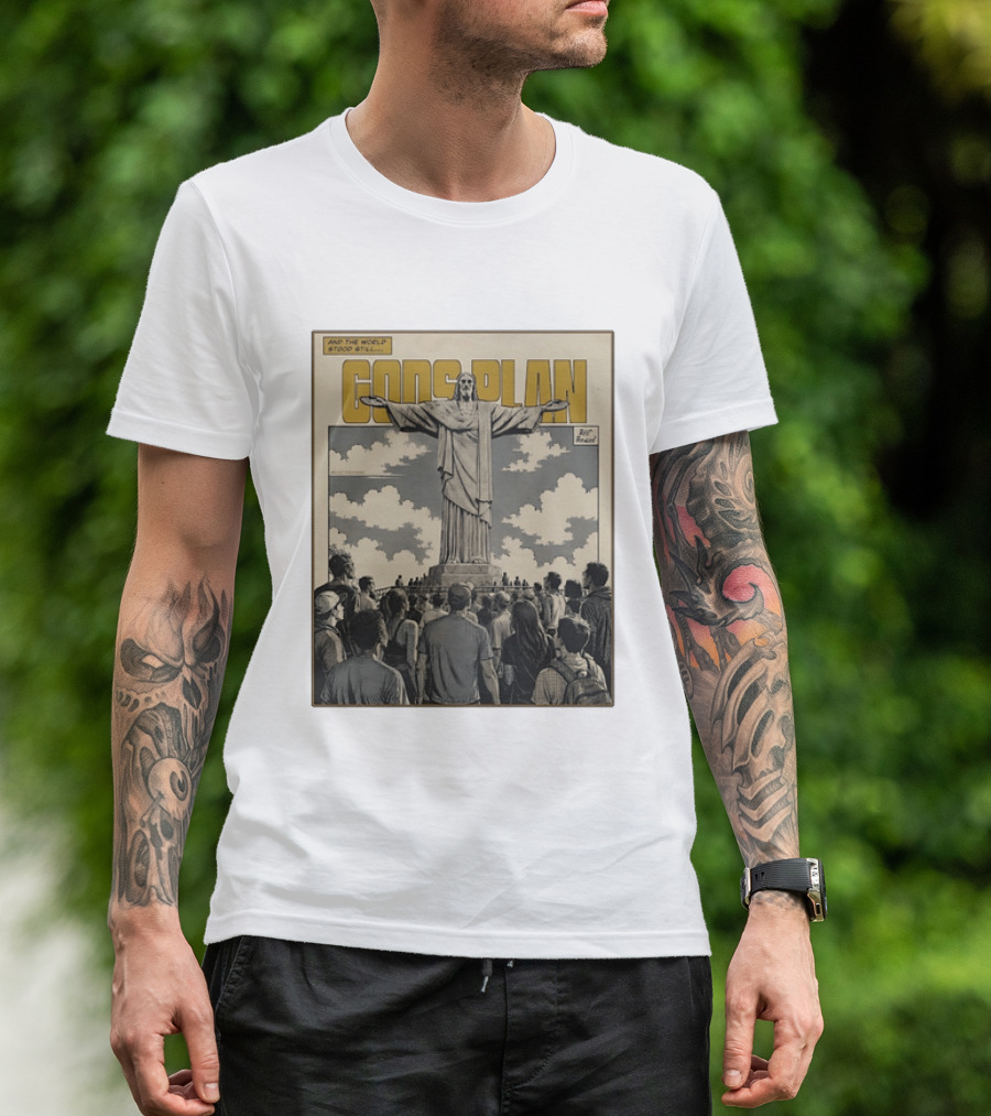 Gods Plan Jesus Christ And The World Stood Still Retro Comic T-Shirt