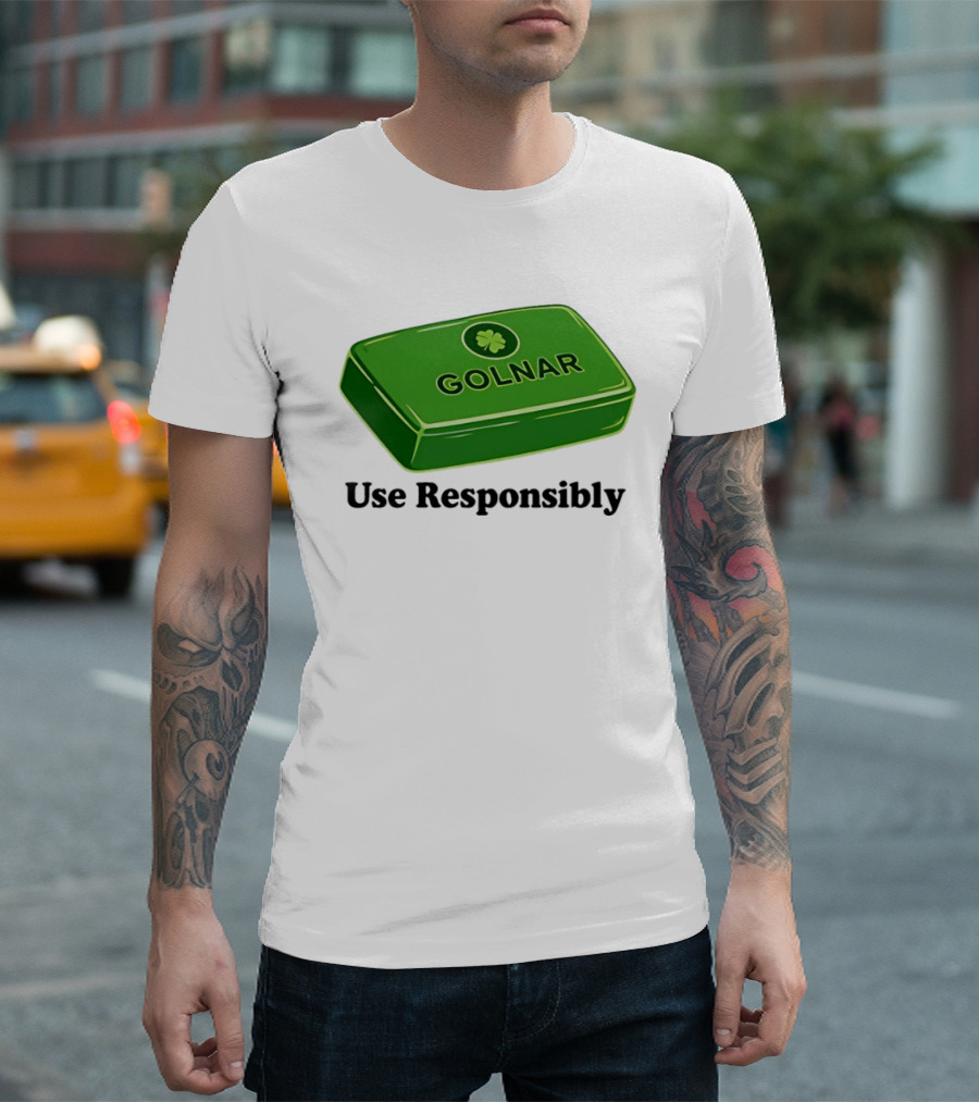 Golnar Green Bar Use Responsibly Shamrock T-Shirt