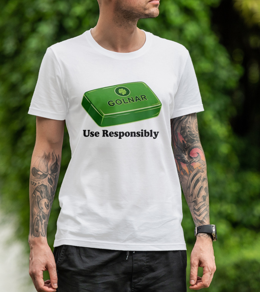 Golnar Green Bar Use Responsibly Shamrock T-Shirt