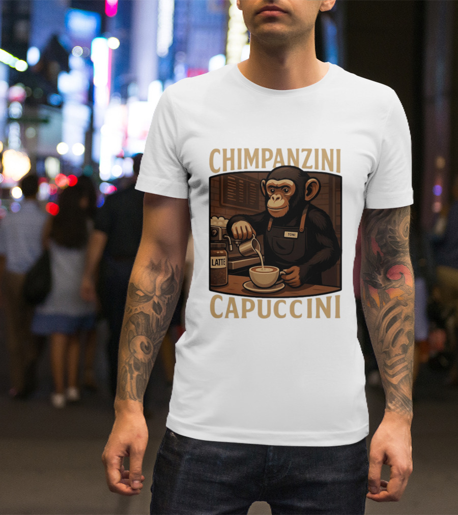 Chimpanzini Capuccini Latte Barista Chimp 'Toni T-Shirt