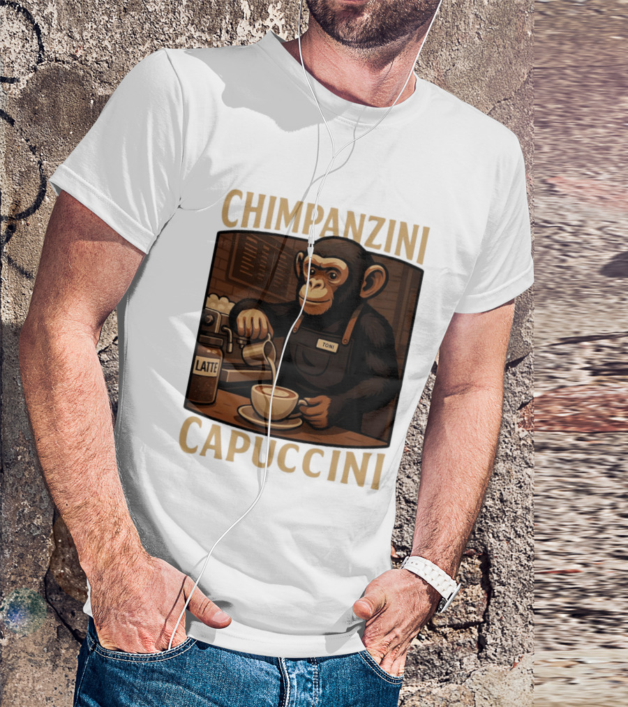 Chimpanzini Capuccini Latte Barista Chimp 'Toni T-Shirt