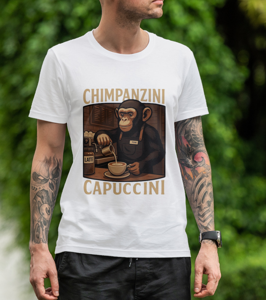 Chimpanzini Capuccini Latte Barista Chimp 'Toni T-Shirt