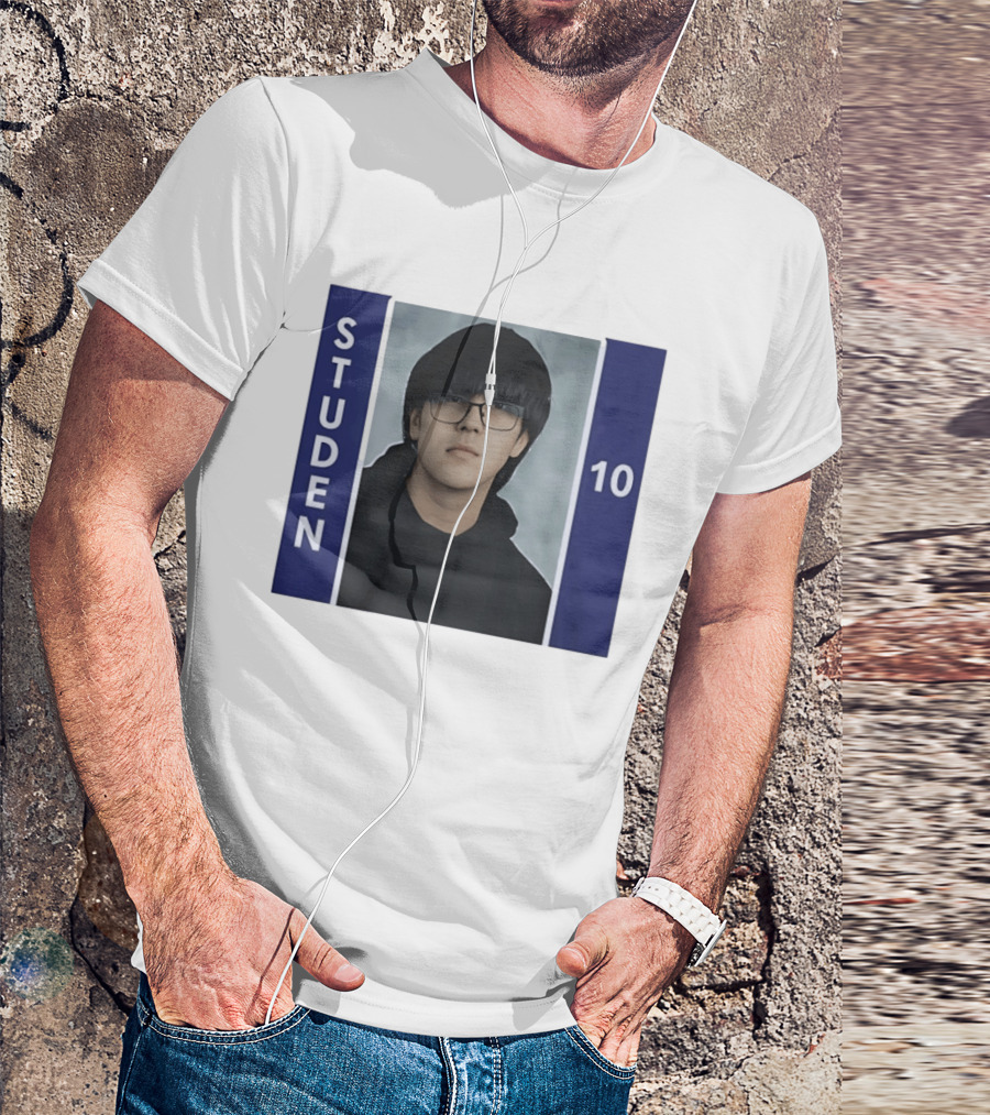STUDEN 10 Blue And White Framed T-Shirt