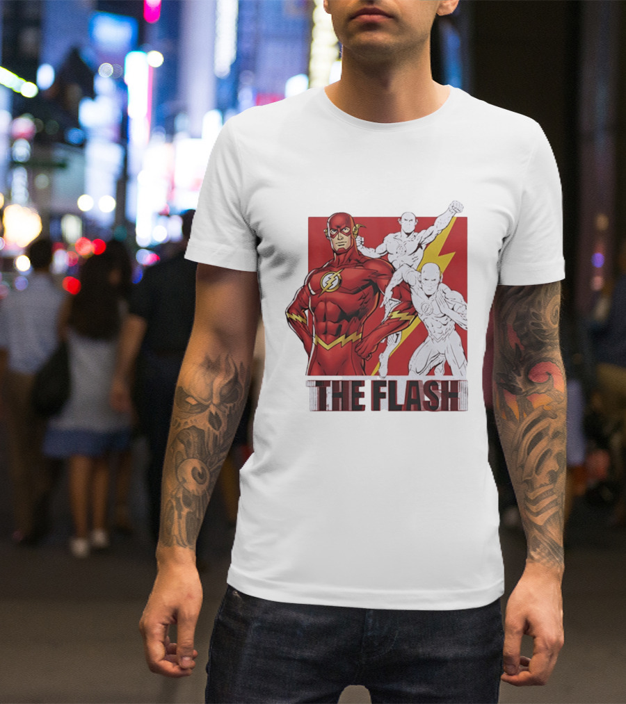 The Flash Scarlet Speedster DC Comics Lightning Bolt Heroic Pose T-Shirt