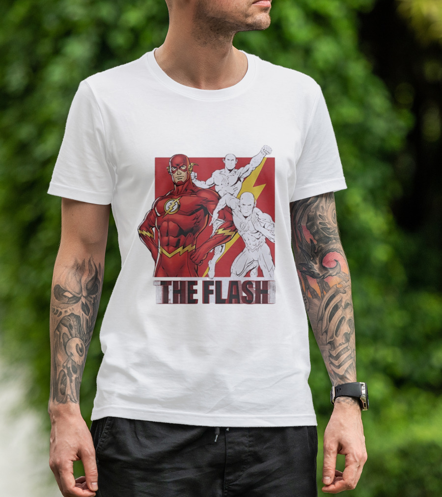 The Flash Scarlet Speedster DC Comics Lightning Bolt Heroic Pose T-Shirt
