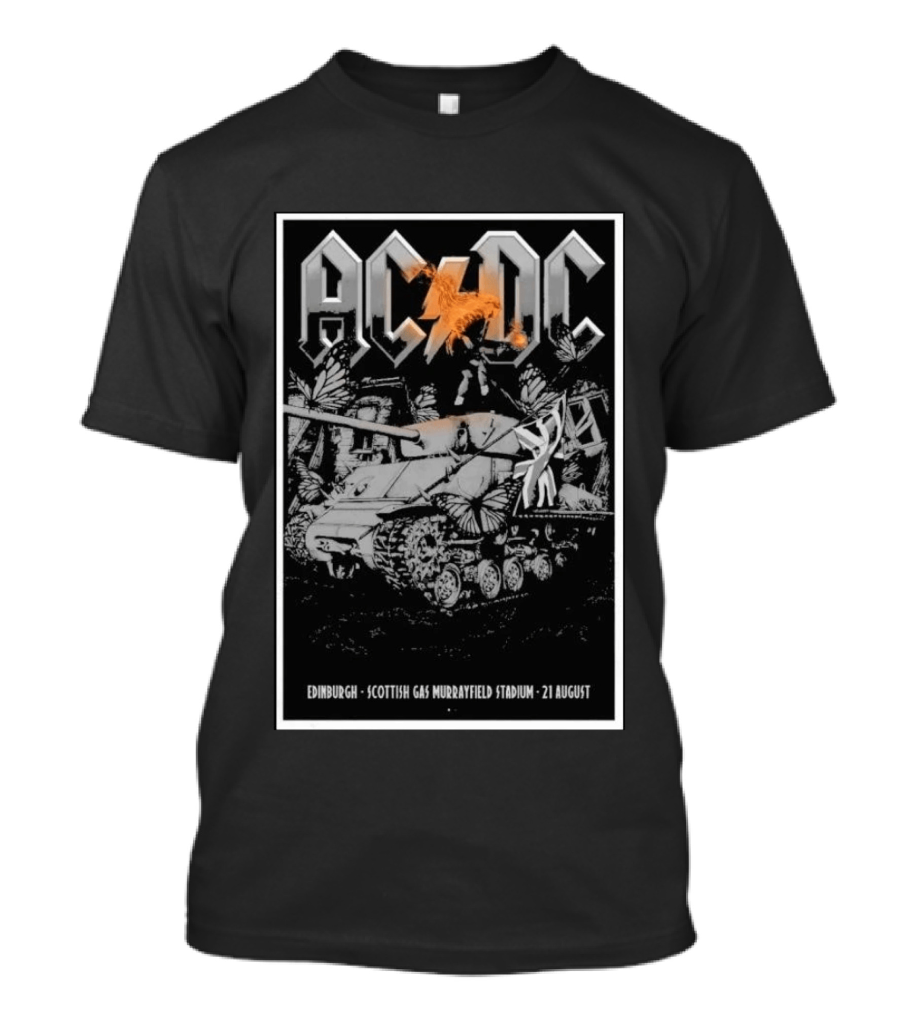 AC DC Murrayfield Stadium Edinburgh Scotland August 21 Scottish Gas Tour Tank Butterfly T-Shirt
