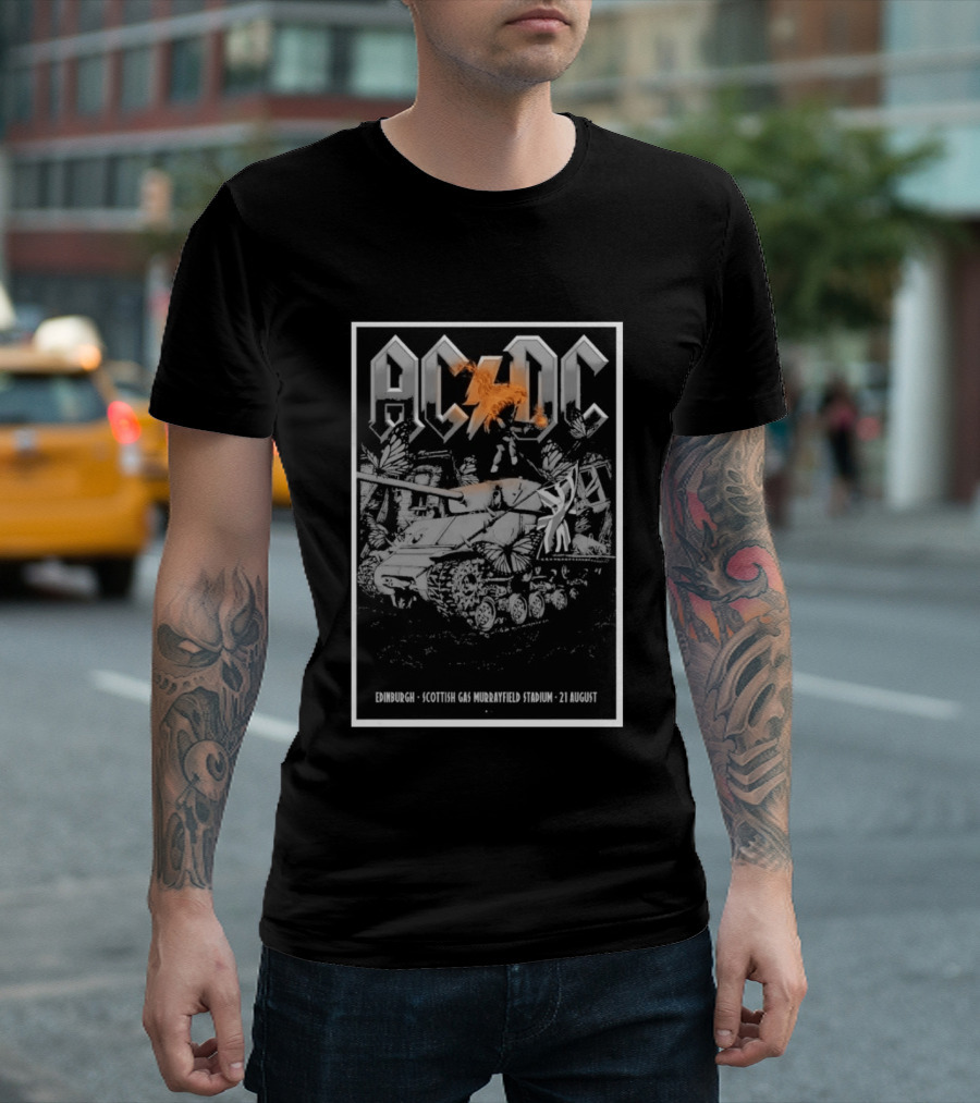 AC DC Murrayfield Stadium Edinburgh Scotland August 21 Scottish Gas Tour Tank Butterfly T-Shirt