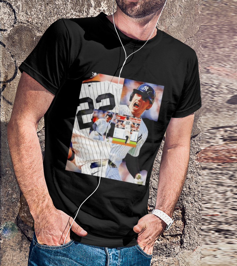 Harrison Bader No 22 Yankees Pinstripe Collage With Action Shots T-Shirt
