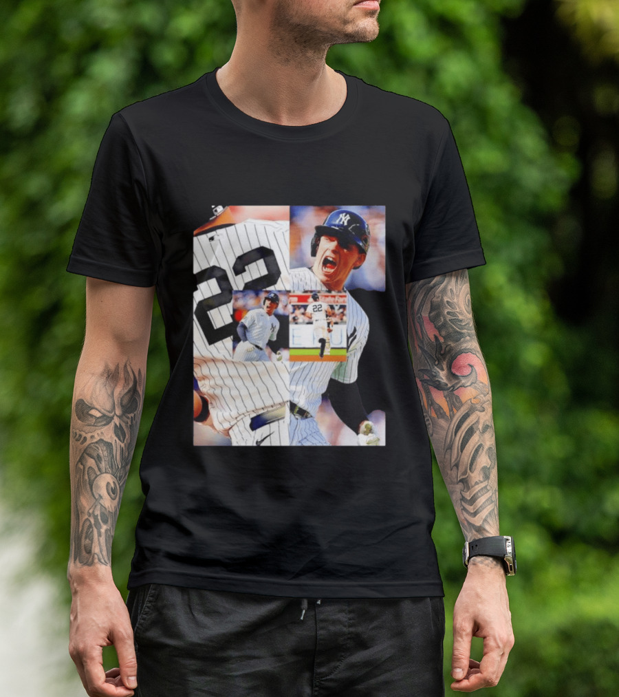 Harrison Bader No 22 Yankees Pinstripe Collage With Action Shots T-Shirt