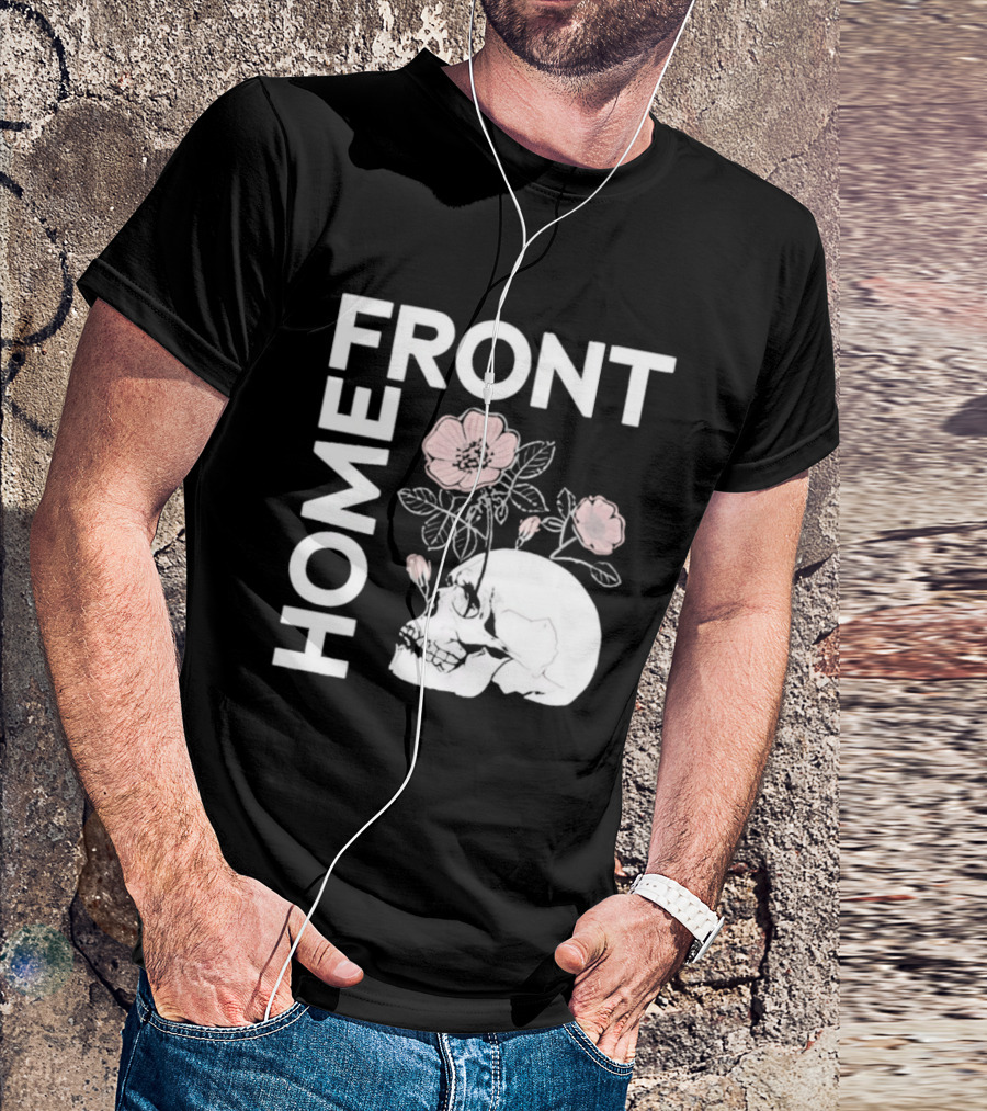 Homefront Skull With Pink Flowers T-Shirt