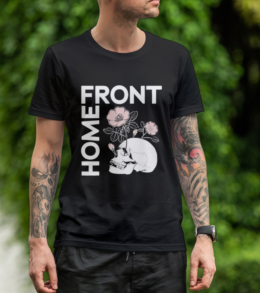 Homefront Skull With Pink Flowers T-Shirt