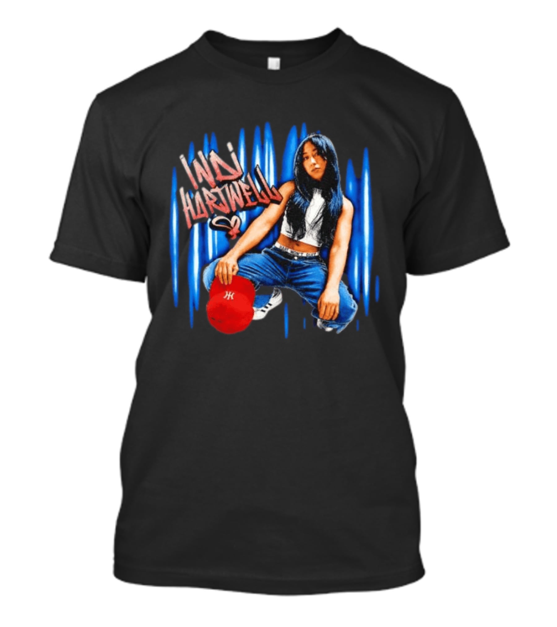Indi Hartwell WWE NXT Graffiti Style Red Cap Blue Jeans T-Shirt