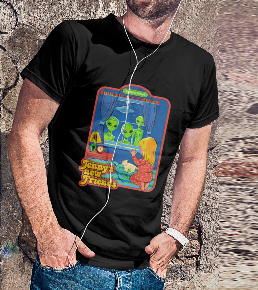 Jenny's New Friends Bedtime Stories Alien Window Scene T-Shirt