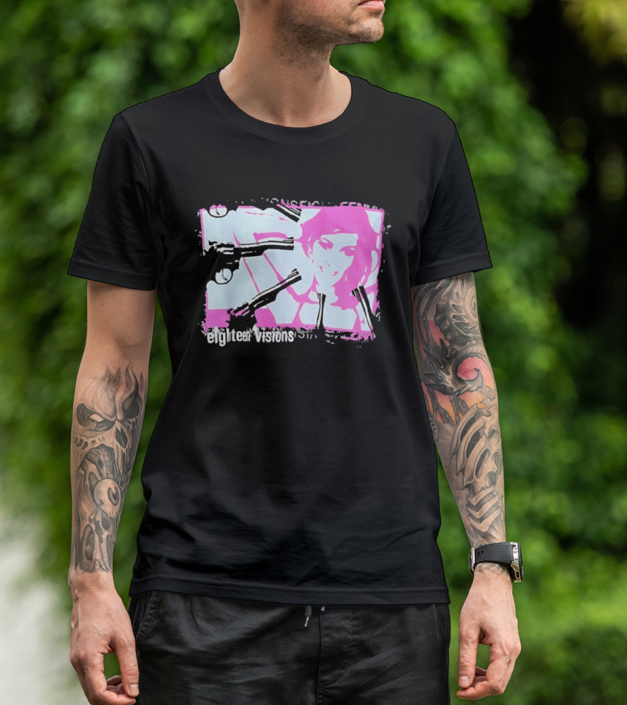 Eighteen Visions Pink Gun Metalcore Band T-Shirt