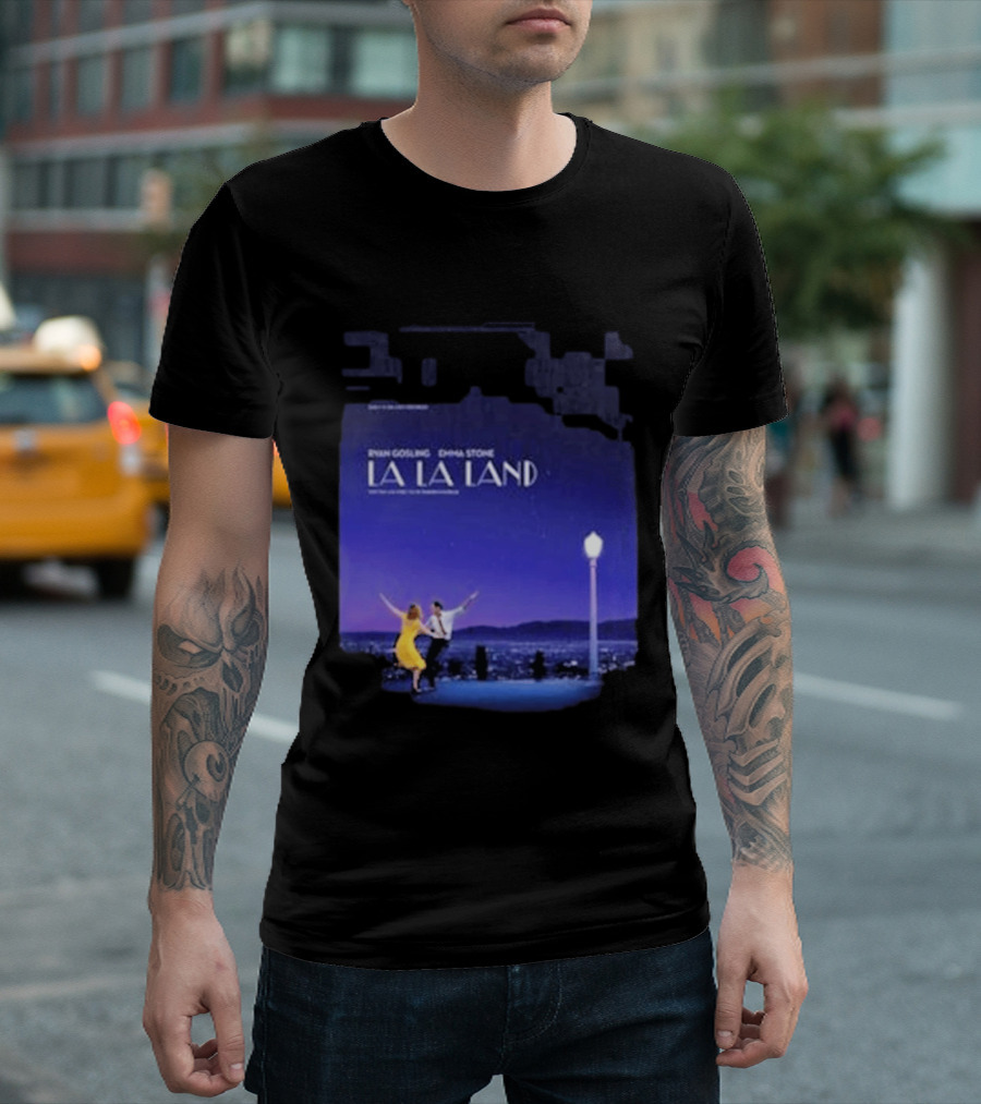 Ryan Gosling Emma Stone La La Land City Dance Under Streetlight 10th Anniversary T-Shirt