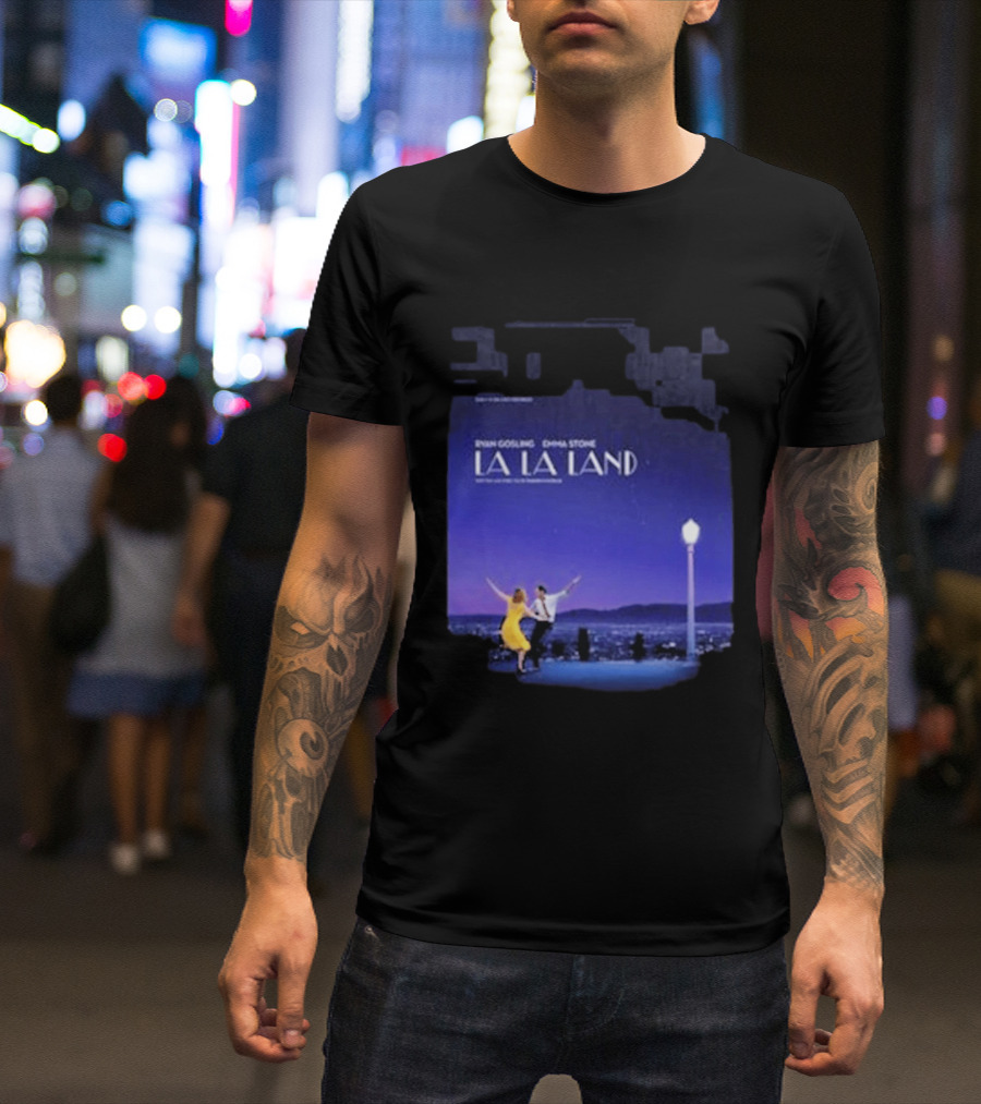Ryan Gosling Emma Stone La La Land City Dance Under Streetlight 10th Anniversary T-Shirt