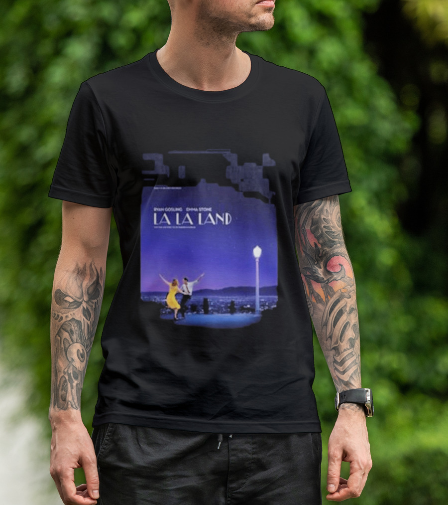 Ryan Gosling Emma Stone La La Land City Dance Under Streetlight 10th Anniversary T-Shirt