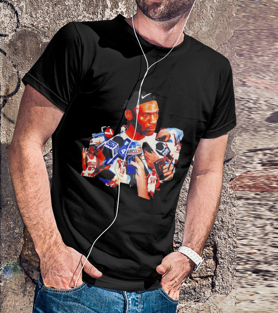Michael Jordan Press Conference CLTV ESPN FOX Bulls T-Shirt
