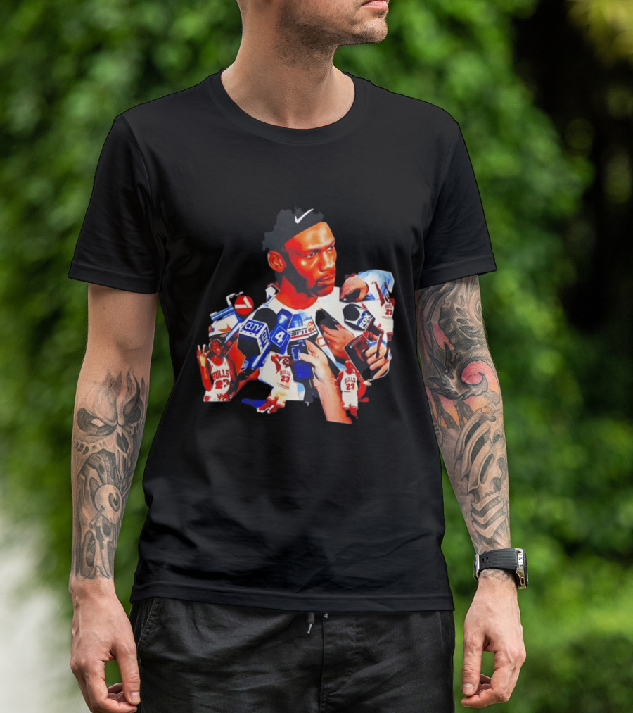Michael Jordan Press Conference CLTV ESPN FOX Bulls T-Shirt