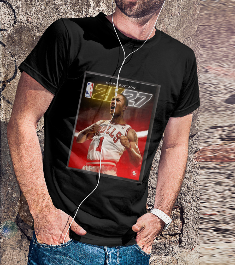 NBA 2K27 Ultra Edition Derrick Rose Bulls Cover Athlete T-Shirt