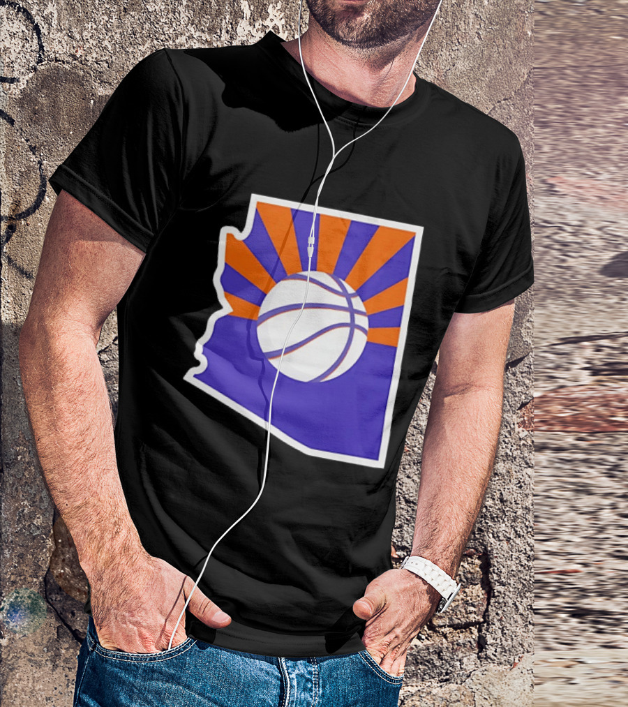 Phoenix Suns Arizona Basketball State Map Suns Set T-Shirt