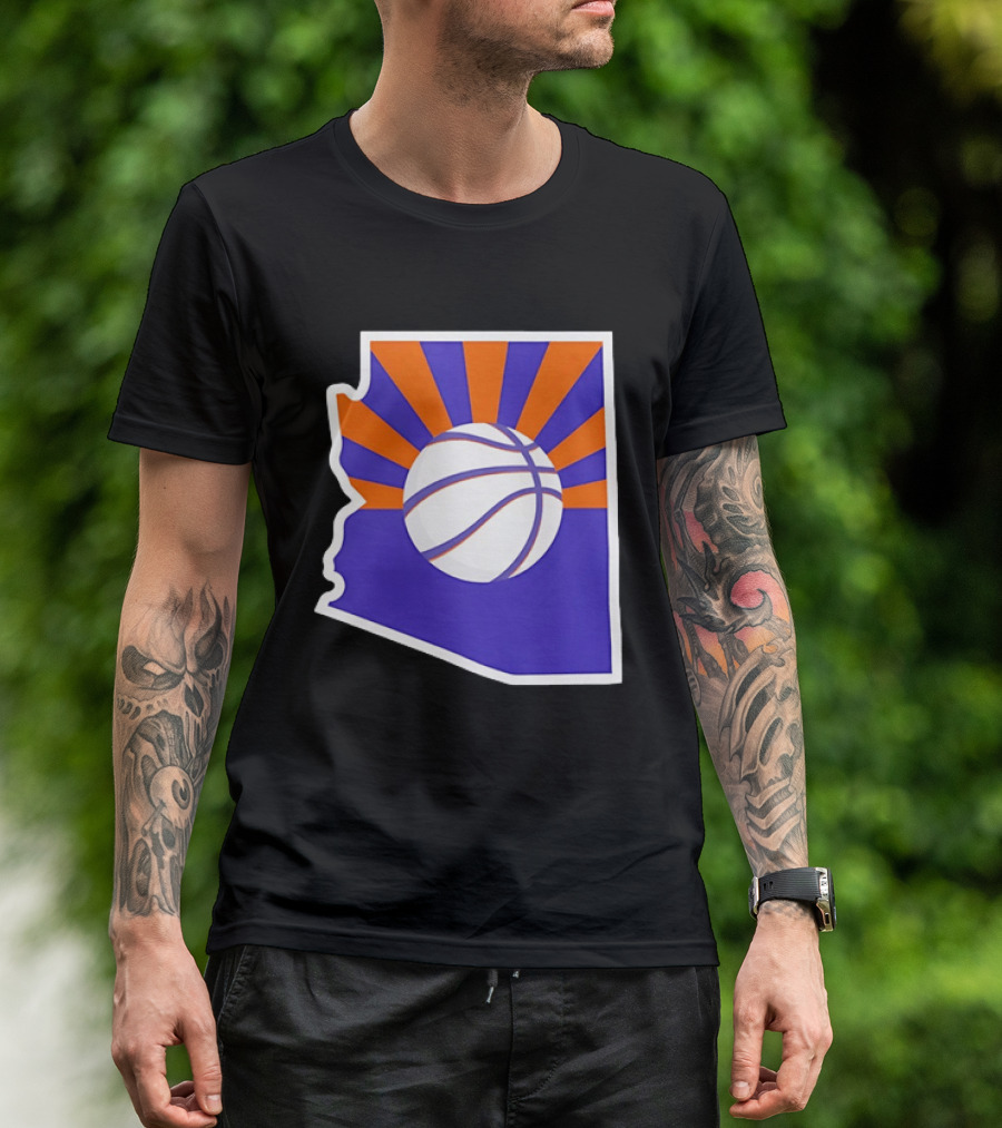 Phoenix Suns Arizona Basketball State Map Suns Set T-Shirt