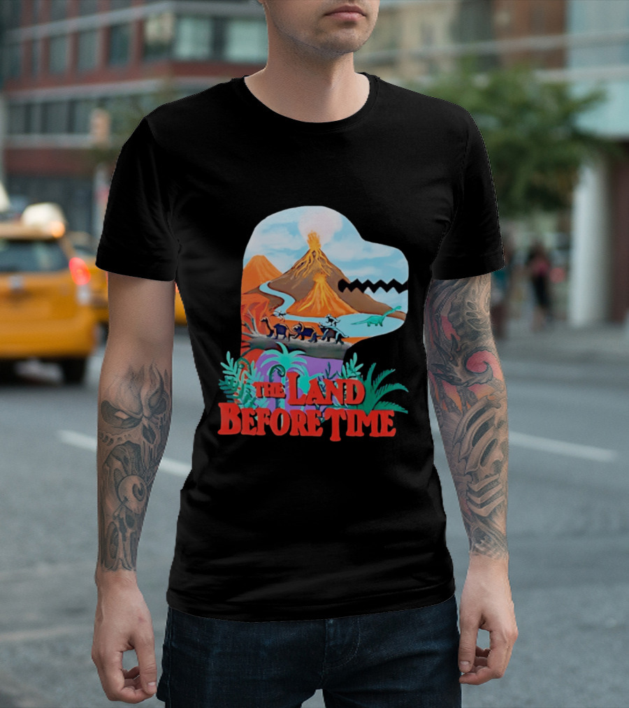 The Land Before Time Dinosaur Volcano Landscape T-Shirt