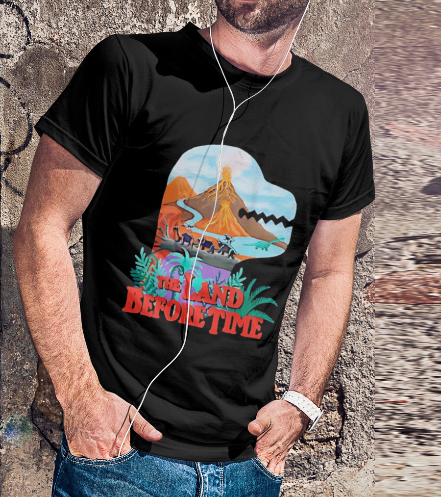 The Land Before Time Dinosaur Volcano Landscape T-Shirt