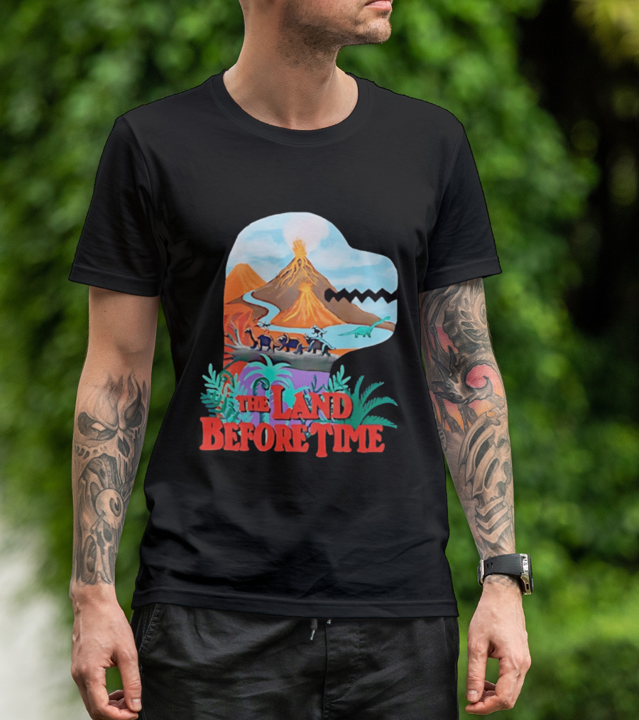 The Land Before Time Dinosaur Volcano Landscape T-Shirt