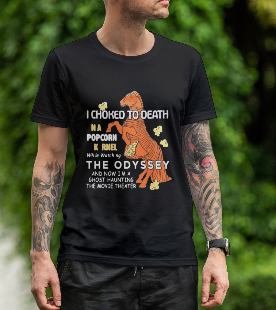 Trojan Horse Ghost Haunting The Odyssey Popcorn Kernel T-Shirt